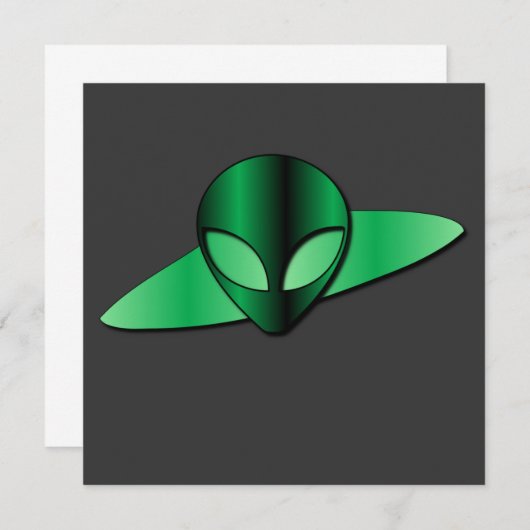 Alien UFO Einladung (Vorne/Hinten)