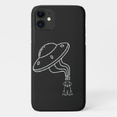Alien UFO entführt einen Hundewelpen Case-Mate iPhone Hülle (Rückseite)