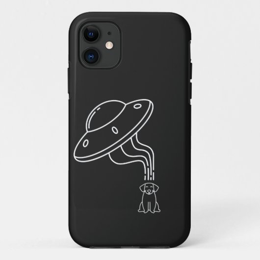 Alien UFO entführt einen Hundewelpen Case-Mate iPhone Hülle (Rückseite)