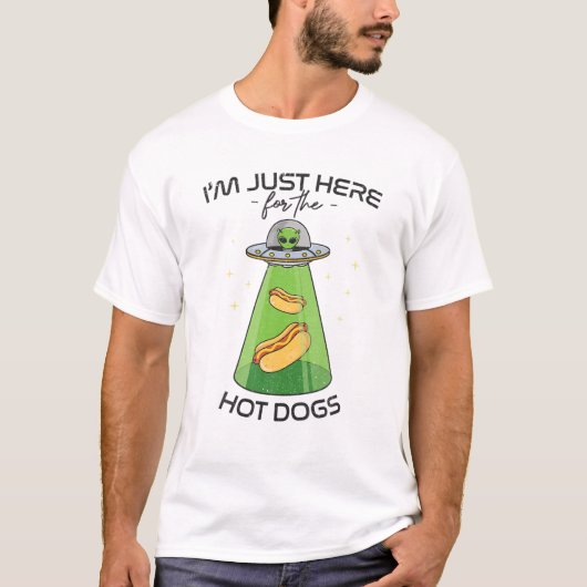 Alien UFO Entführung, lustiger Hot Dog für Außerir T-Shirt (Vorderseite)