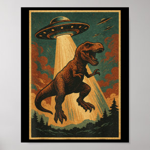 Alien-Ufo-Entführungs-Shirt Dinosaurier-Shirt Männ Poster