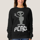 Alien UFO Friedenszeichen Sweatshirt (Vorderseite)