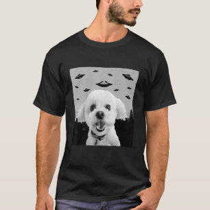 Alien UFO Funny Bichon Frise Dog Lover Men Frauen T-Shirt