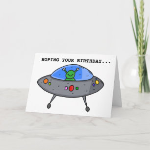 ALIEN UFO FUNNY BIRTHDAY GREETING CARD KARTE