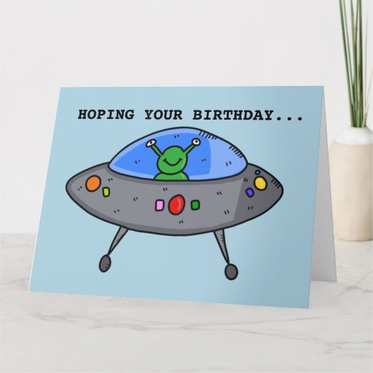 ALIEN UFO FUNNY BIRTHDAY GREETING CARD KARTE (Vorderseite)