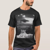 Alien Ufo Funny Cat T-Shirt (Vorderseite)