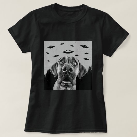 Alien UFO Funny Spanish Mastiff Dog Lover Men Wome T-Shirt (Design vorne)