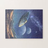 Alien ufo im Raum Puzzle (Horizontal)