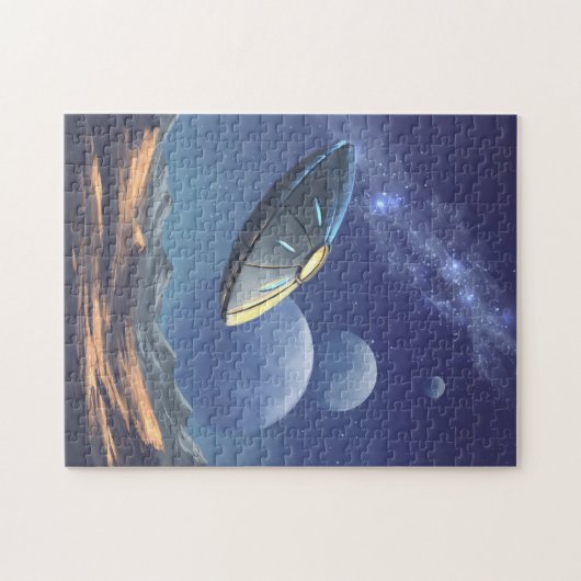 Alien ufo im Raum Puzzle (Horizontal)