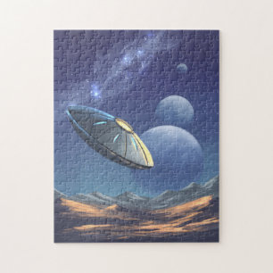 Alien ufo im Raum Puzzle