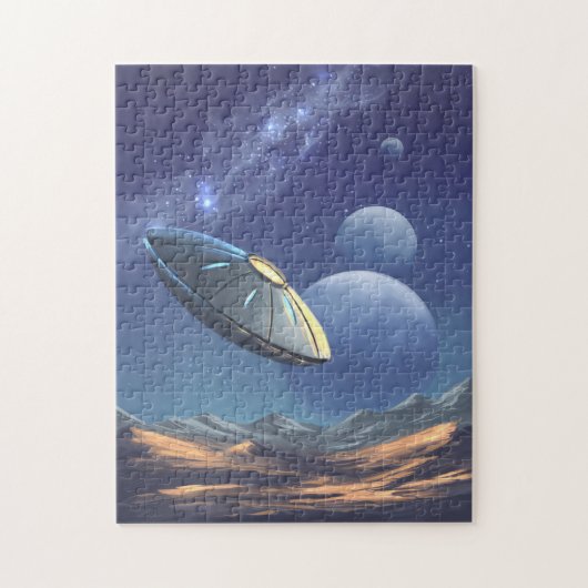 Alien ufo im Raum Puzzle (Vertikal)