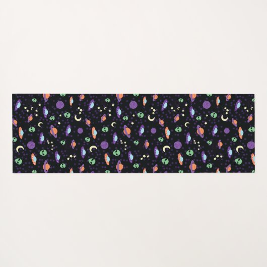 Alien UFO im Weltraum Yogamatte (Rückseite (Horizontal))