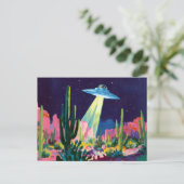Alien UFO in der Wüste Postkarte (Stehend Vorderseite)