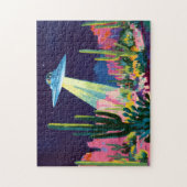 Alien UFO in der Wüste Puzzle (Vertikal)