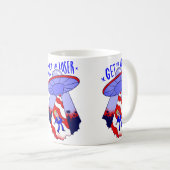 Alien ufo in eine verengte Trumpf Kaffeetasse (VorderseiteRechts)