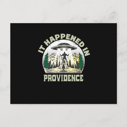 Alien UFO in Provisionsstadt Postkarte (Vorderseite)