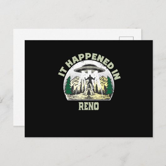 Alien UFO in Reno City Postkarte (Vorne/Hinten)