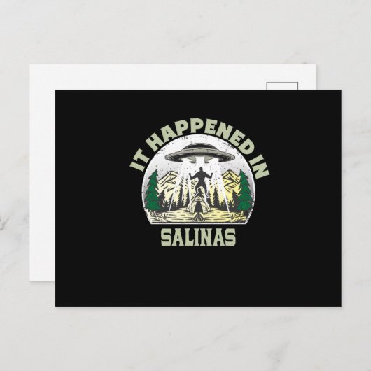 Alien UFO in Salinas Stadt Postkarte (Vorne/Hinten)