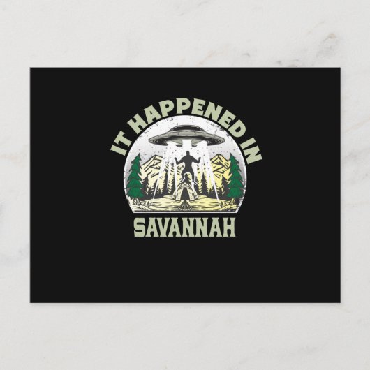 Alien UFO in Savannah City Postkarte (Vorderseite)