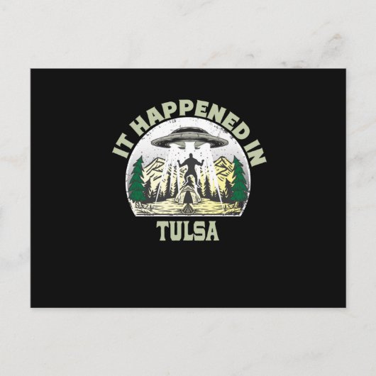 Alien UFO In tulsa City Postkarte (Vorderseite)