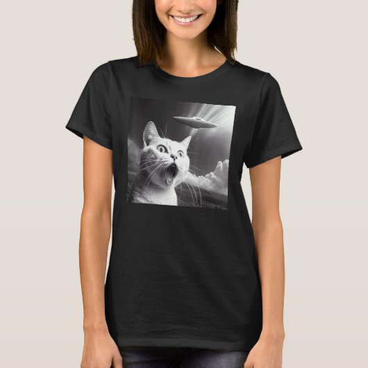 Alien-UFO-Katze 1 T-Shirt (Vorderseite)