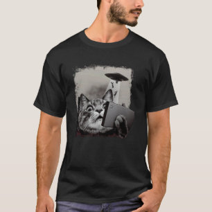 Alien-UFO-Katzen-Selfie Kätzchen T-Shirt