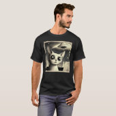 Alien-UFO-Katzen-Selfie T-Shirt (Vorne ganz)