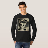 Alien-UFO-Katzen-Selfie T-Shirt (Vorne ganz)