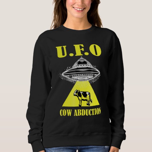 Alien Ufo Kuh Entführung Alien Space Sweatshirt (Vorderseite)