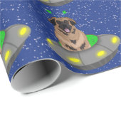 Alien UFO Leonberger Geschenkpapier (Rolleneckpunkt)