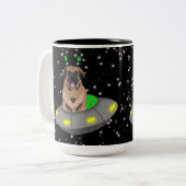Alien UFO Leonberger Zweifarbige Tasse (Vorderseite Links)