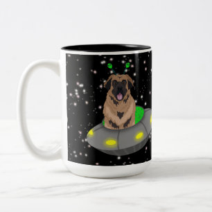 Alien UFO Leonberger Zweifarbige Tasse