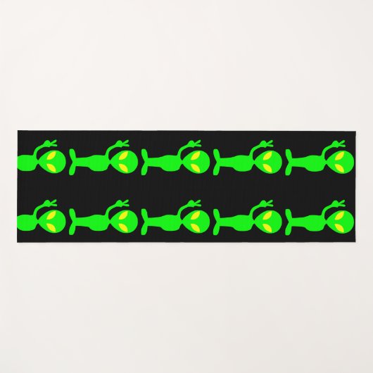 ALIEN UFO LITTLE GREEN MAN YOGA MATS YOGAMATTE (Vorderseite (Horizontal))