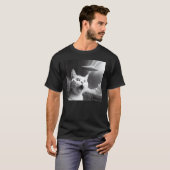 Alien-UFO-lustige Katze T-Shirt (Vorne ganz)