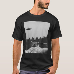 Alien UFO Lustiger Katze Galaxy Katze T-Shirt Katz