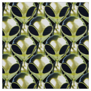 Alien UFO Metallic Muster Fabric - Custom Sci-Fi Stoff