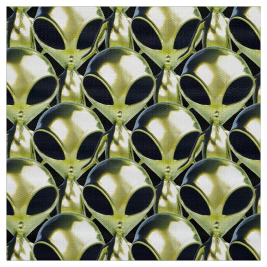 Alien UFO Metallic Muster Fabric - Custom Sci-Fi Stoff (Muster)