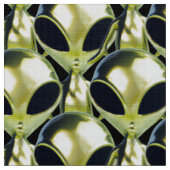 Alien UFO Metallic Muster Fabric - Custom Sci-Fi Stoff (Nahaufnahme)