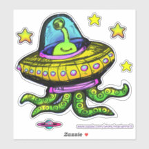 Alien UFO mit Tentacles Art