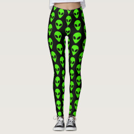 Alien-UFO-Muster Leggings