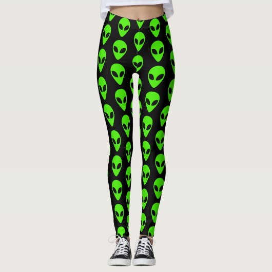 Alien-UFO-Muster Leggings (Vorderseite)