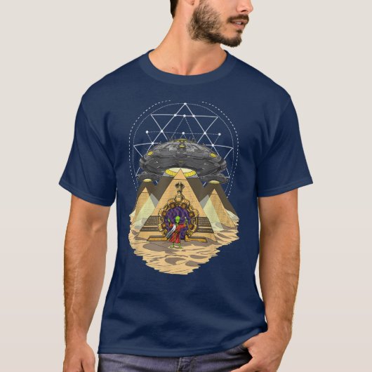 Alien UFO Pyramid Ancient T-Shirt (Vorderseite)