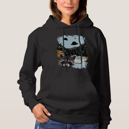 Alien UFO Raccoon Lovers Extraterrestrial Encounte Hoodie (Vorderseite)