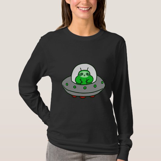 Alien Ufo Sloth T-Shirt (Vorderseite)