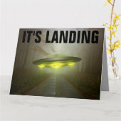 ALIEN UFO SPACESHIP FUNNY BIG BIRTHDAY CARD KARTE (Gelbe Blume)