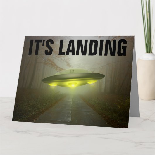 ALIEN UFO SPACESHIP FUNNY BIG BIRTHDAY CARD KARTE (Vorderseite)