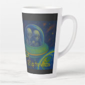 Alien UFO Spaß Science Fiction aufrollen Milchtasse (Rechts)