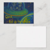 Alien UFO Spaß Science Fiction aufrollen Mitteilungskarte (Vorne/Hinten)