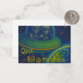 Alien UFO Spaß Science Fiction aufrollen Mitteilungskarte (Vorderseite/Rückseite Beispiel)