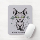 Alien UFO Sphynx Cat Illustration Mousepad (Mit Mouse)